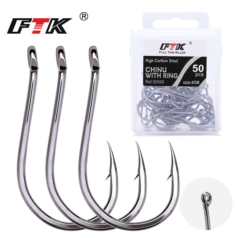 Fishing Hook Offset - FTK CHINU Vishaak met ring en