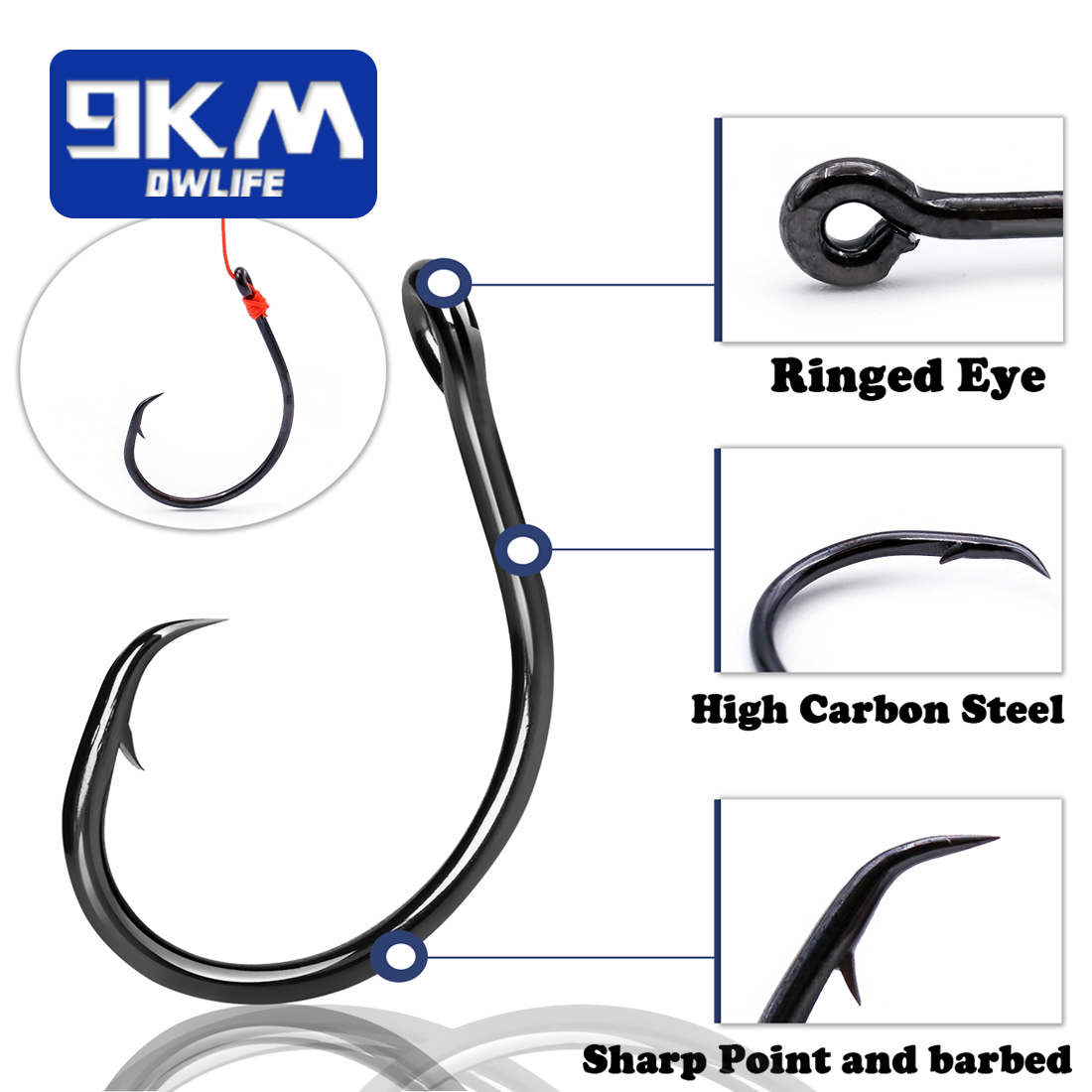 9KM 25-50 stuks Inline Wide Ga - Fishing Hook Circle recensie en prijs