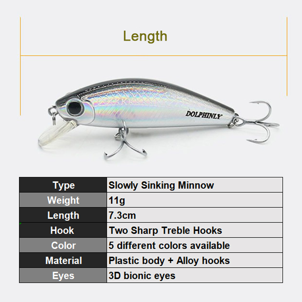 Zinkende Minnow Vissen Lokt 11 - Fishing Hook Treble recensie en prijs