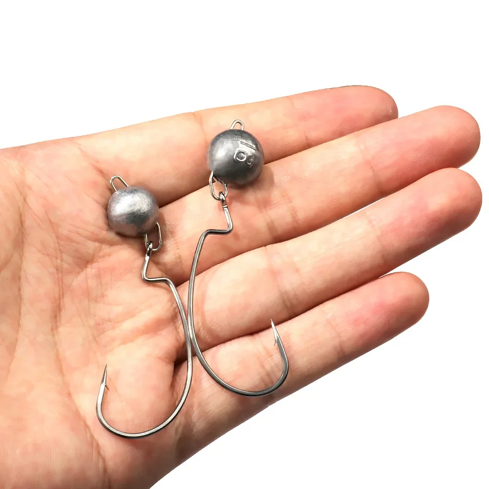 5 stks Metalen Jig Head Worm H - Fishing Hook Offset recensie en prijs
